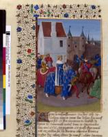 Grandes Chroniques de France, v1420, Francais 6465, fol. 378v, Entre de Jean II le Bon  Paris